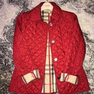 Burberry Red Quilted Jacket